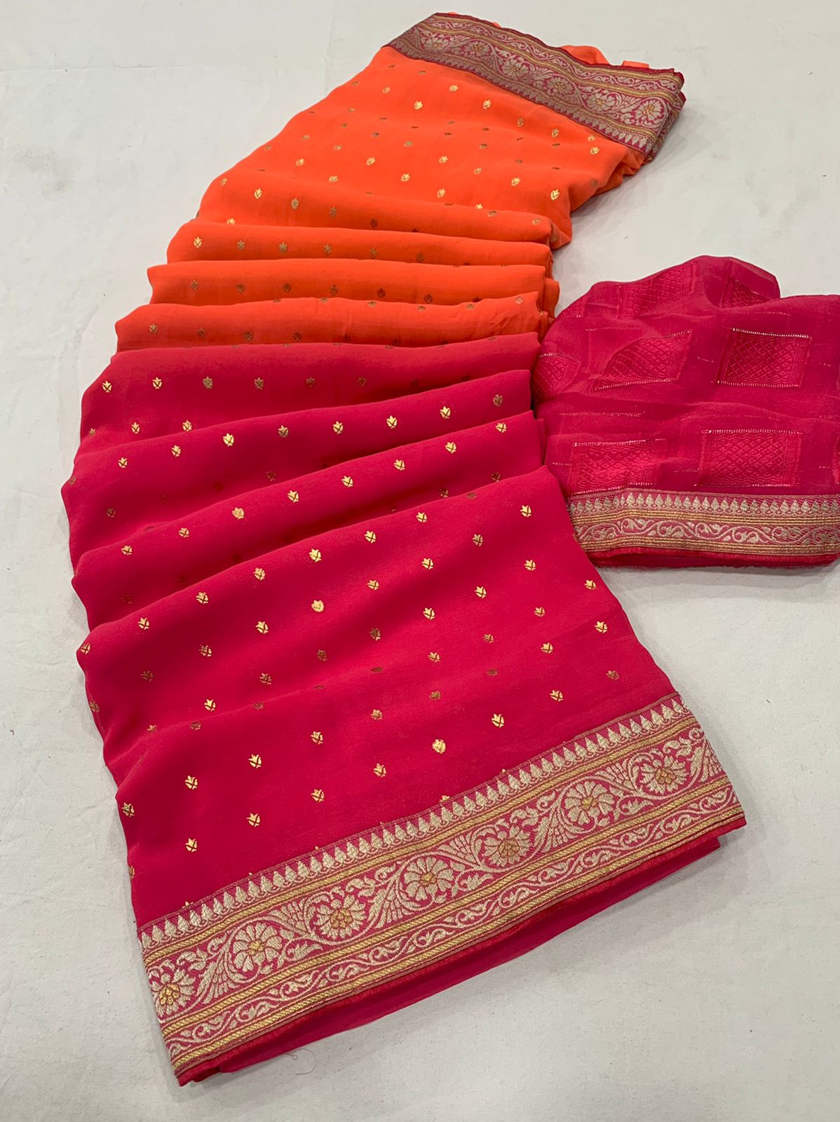 Stavan Brahmastra New Fancy Exclusive Wear Georgette With Foil Print Saree Collection 